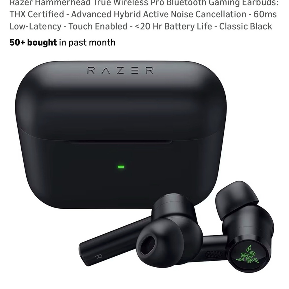 Razer Hammerhead Pro Hyperspeed Earbuds - Black and Green